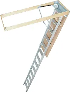 VEVOR Attic Ladder Foldable, 350-pound Capacity, 22.5" x 63", Multi-Purpose Aluminium Extension, Lightweight and Portable, Fits 9.5'-12' Ceiling Heights, Convenient Access to Your Attic Standard