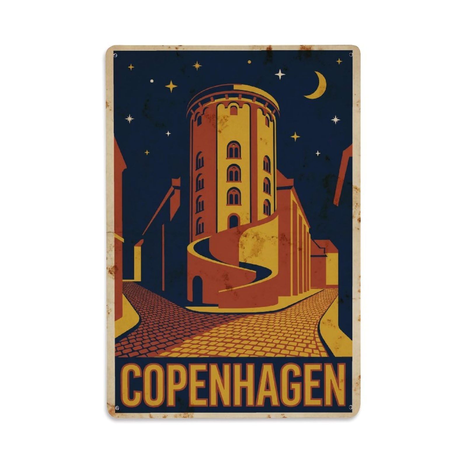 Este 8X12inch Style Vintage Travel Copenhagen Denmark Encouraging Metal Tin Sign