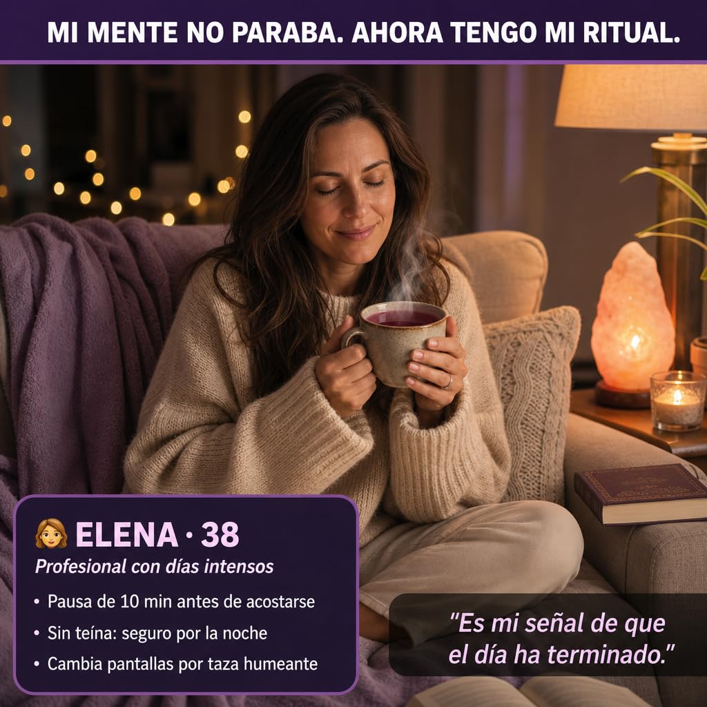 Duerme bien. Infusiones Relajantes para la Ansiedad y para Dormir Profundo toda la Noche. Rooibos de Valeriana, Lavanda, Malva, Azahar y Manzana. Sueño Profundo con esta Infusión Relajante para Dormir