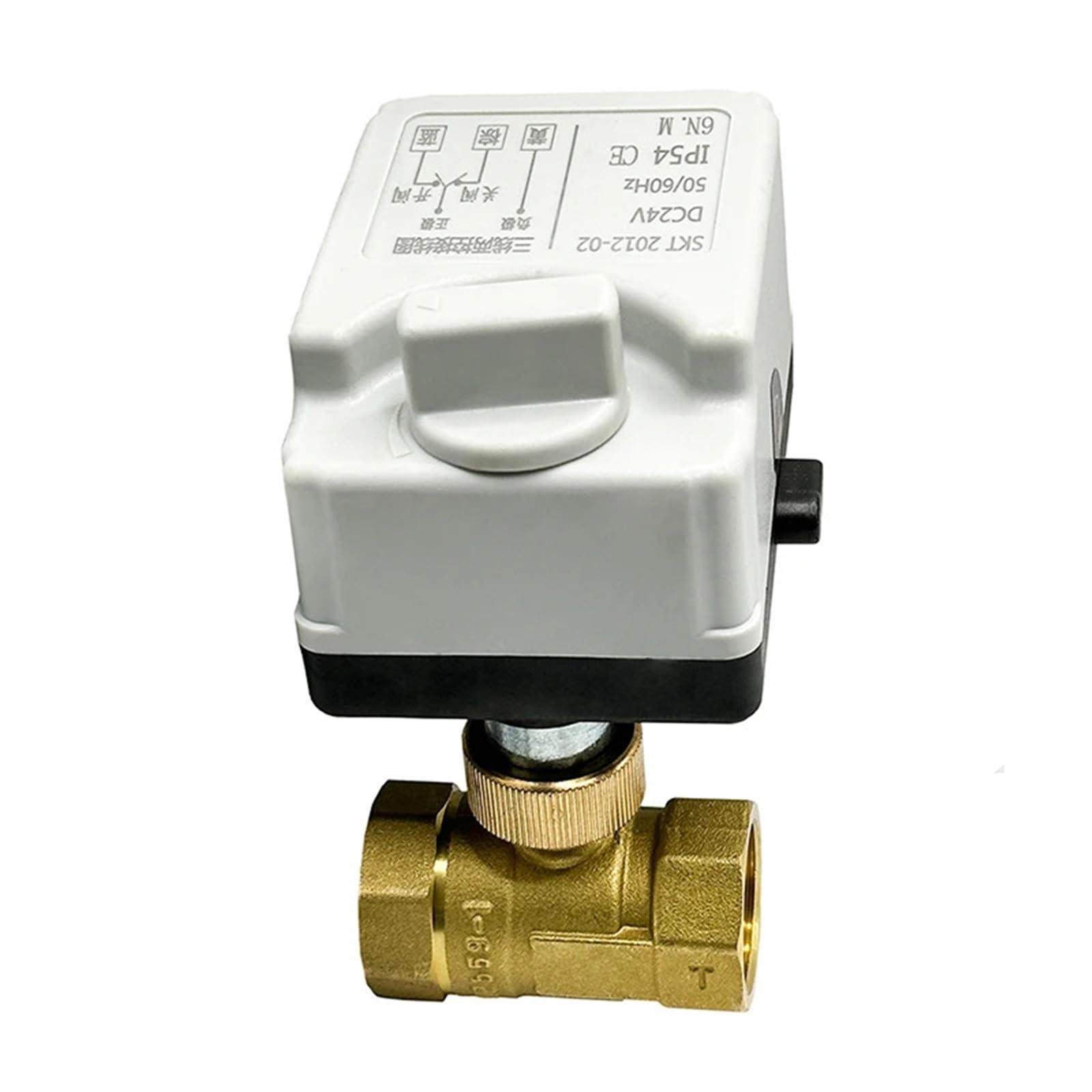 Válvula de Bola motorizada DN15 DN20 DN25 220V 12V 24V válvula eléctrica latón con Control 2 Puntos y 3 Cables Interruptor Manual(12VDC,1.5 Inch)