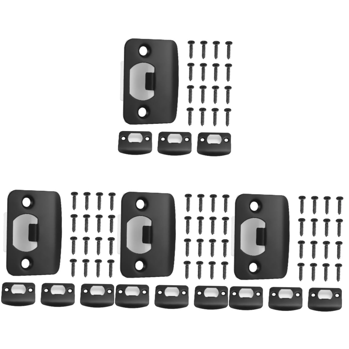 NUOBESTY 4 Ensembles Plaque De Gâche Pour Serrure À Mortaise Lot De Plaques De Renforcement Pour Porte Entrée Avec Métallique Améliorée 4 Pièces * 4