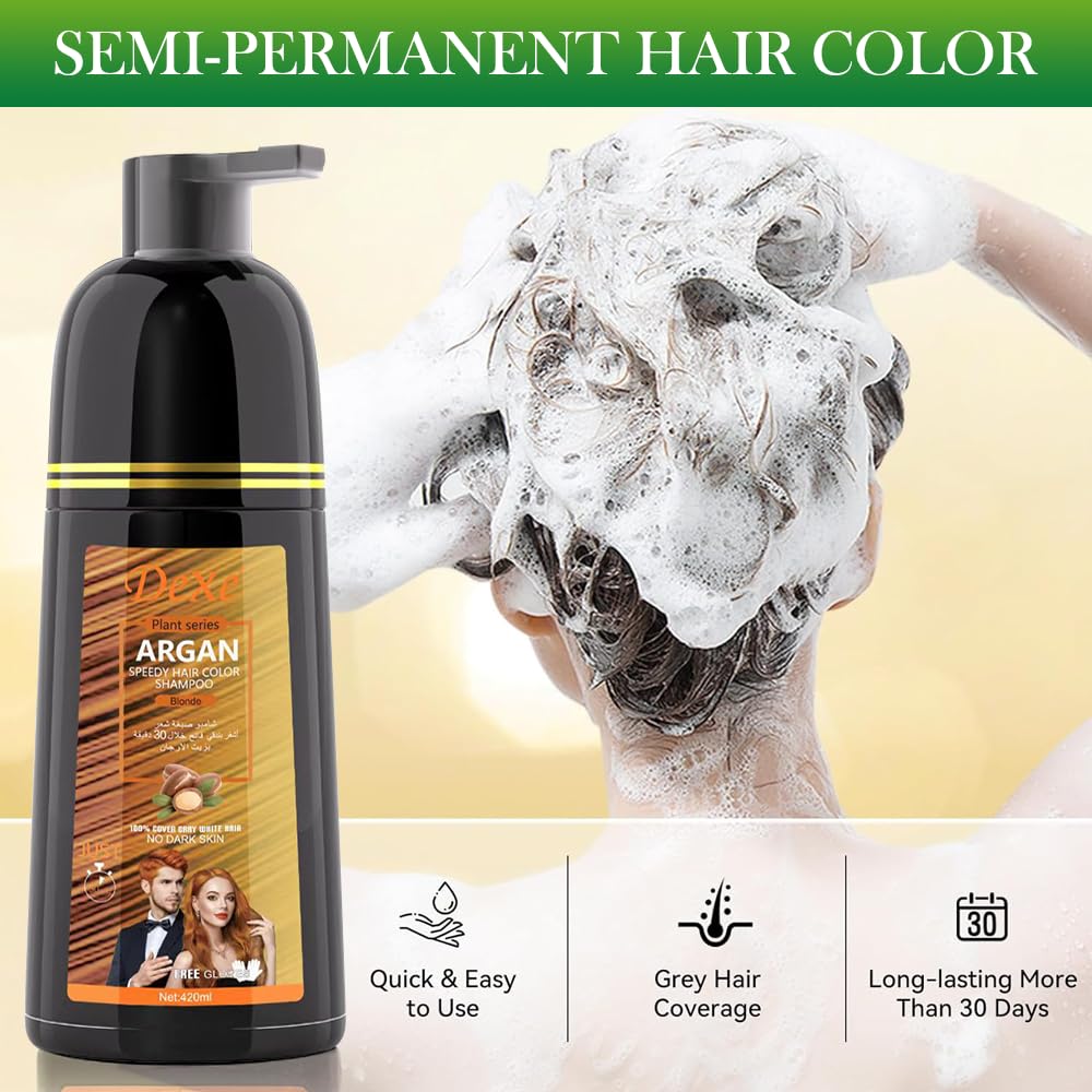 Amazon.com : Instant Black Hair Dye Shampoo for Gray Hair Coverage