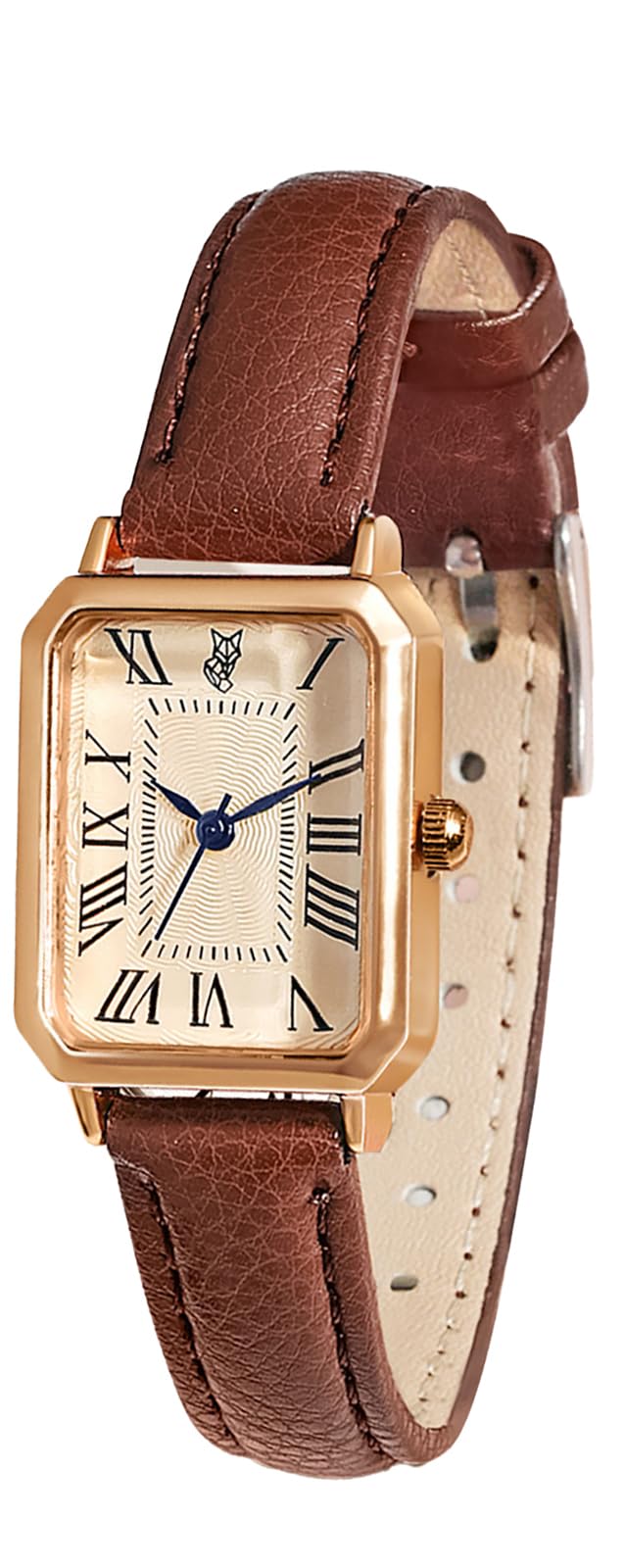 BESTKANGLeather Strap Watches for Women Elegant Dainty Ladies Watch Vintage Rectangle Women Quartz Wrist Watch