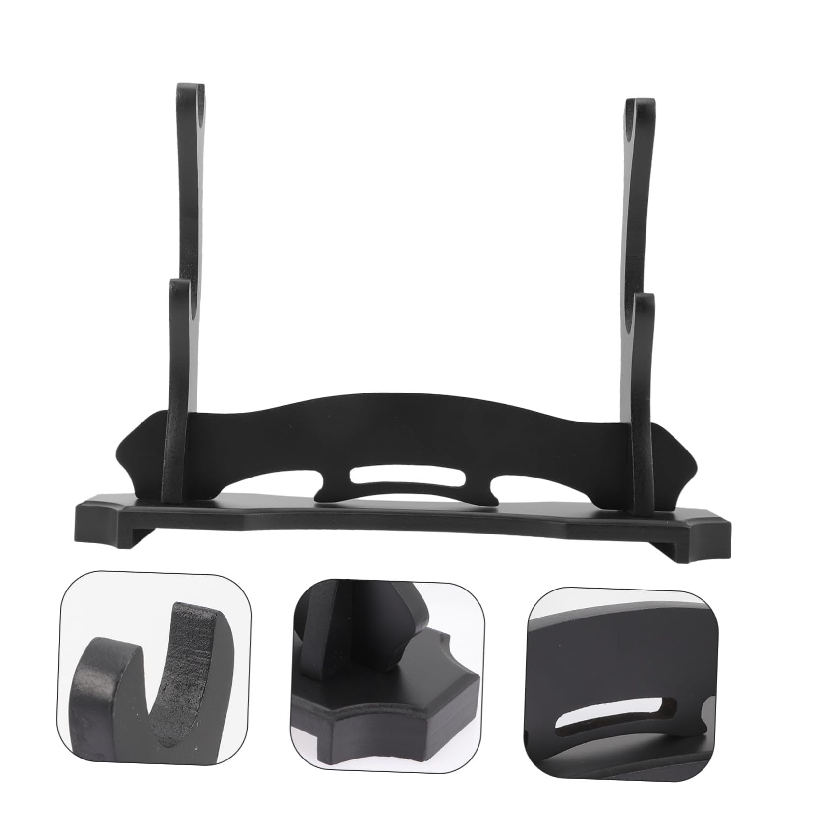 iplusmile Soporte Portacuchillas De Madera De Dos Niveles, Accesorio Hogar, Soporte Estable Para Espadas y Flautas, Base Resistente Para Exhibición, Adecuado Para Sala De Estar y Estudio