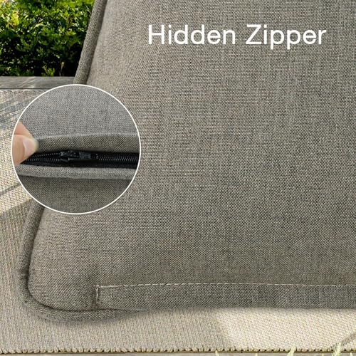 Sunbrella Decorative Outdoor Water Repellent Throw Pillows with Inserts, Set of 4, 16" x16" Pillows for Patio, Backyard, Bed, Couch, and Patio Furniture, Cast Shale by Unimatta - Image 4