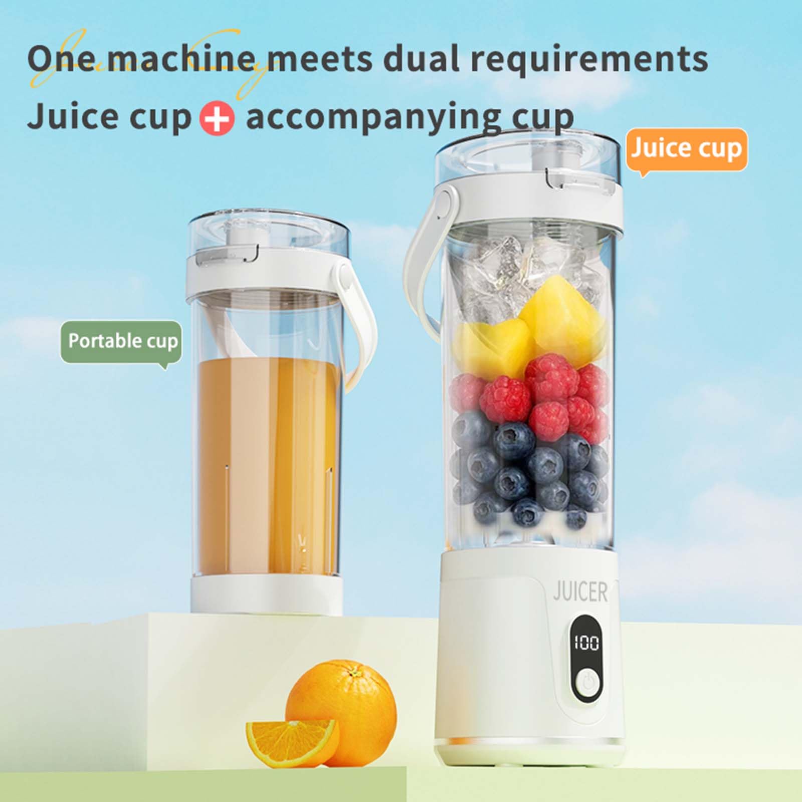 Przenośny blender do smoothie i shake'ów, samoczyszczący się mini blender z 6 ostrzami ze stali nierdzewnej, pojemność 600 ml, do domu, siłowni, biura, na zewnątrz