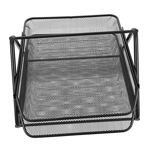 Veemoon 1Pc Stackable File Storage Rack File Holder for Desktop Organization Modern Black Design for Papers Letters and Documents for Office Use