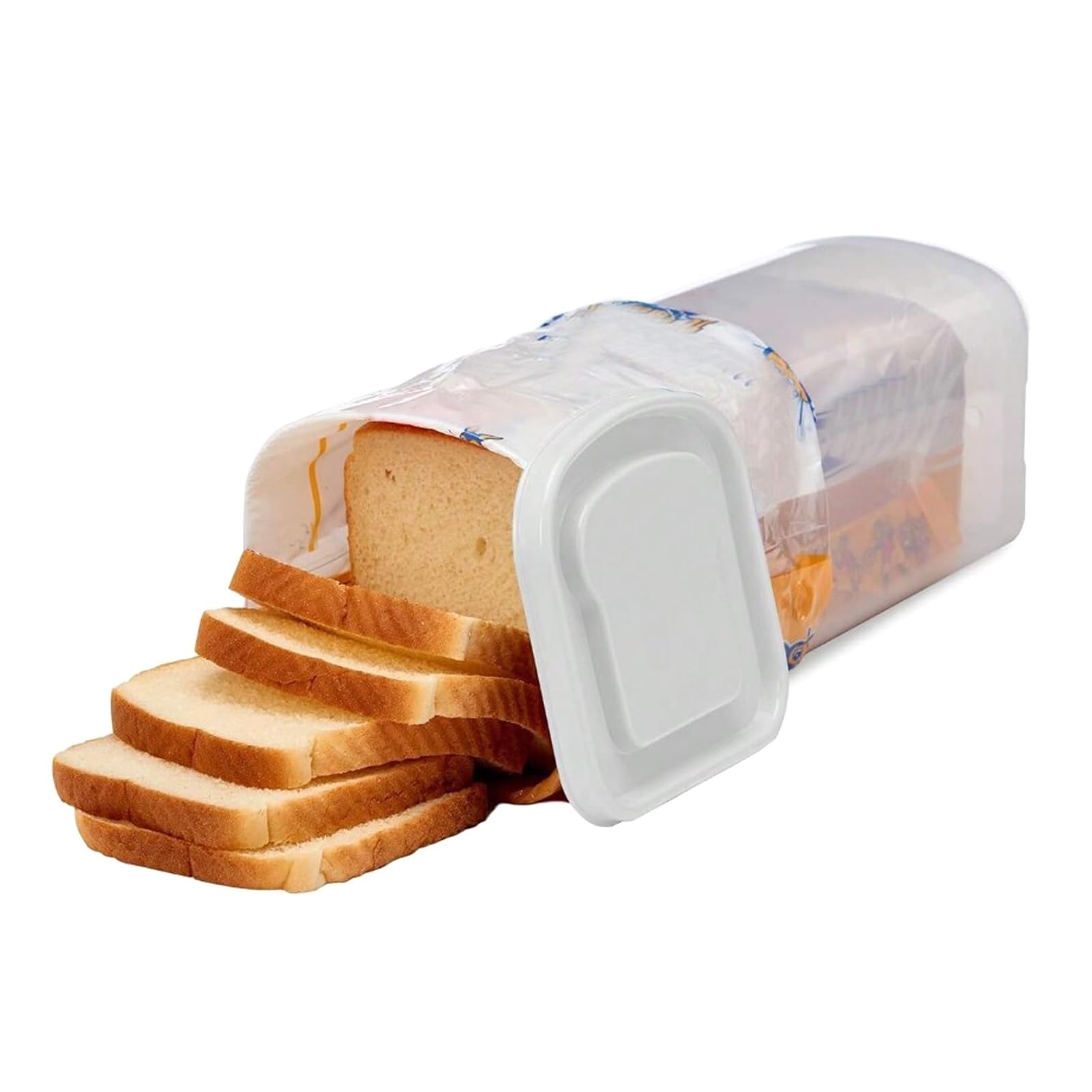 Pssopp Bread Buddy Bread Box Sandwich Bread Dispenser Bread Storage Container with Lid for Sandwich Toast French Fries Nuts Snacks