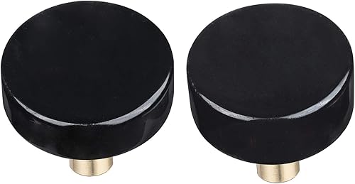 Rockcloud Paquete de 2 pomos de piedra de obsidiana de cristal natural para cajones, tiradores de puerta de armario con tornillos, accesorios