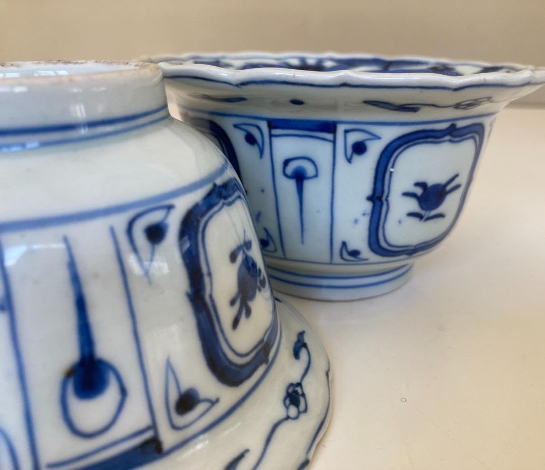 Amazon.co.jp: 中国芙蓉手の向付 (中）！2客 宣徳年製 文人と