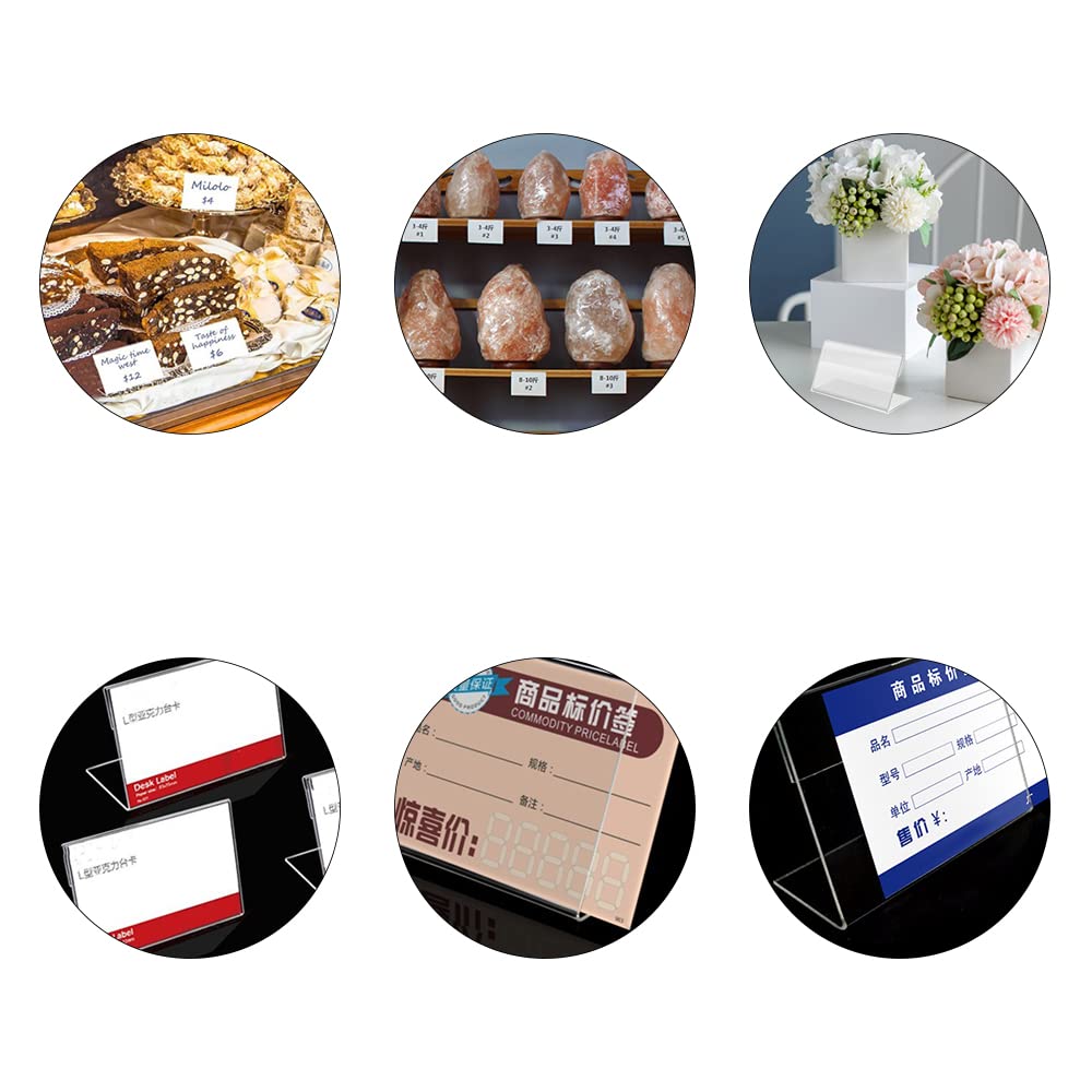 40 Porta Etichette Trasparenti In Acrilico - 4x6cm, Per Tavoli, Scaffali, Uffici E Supermercati - Foto 9