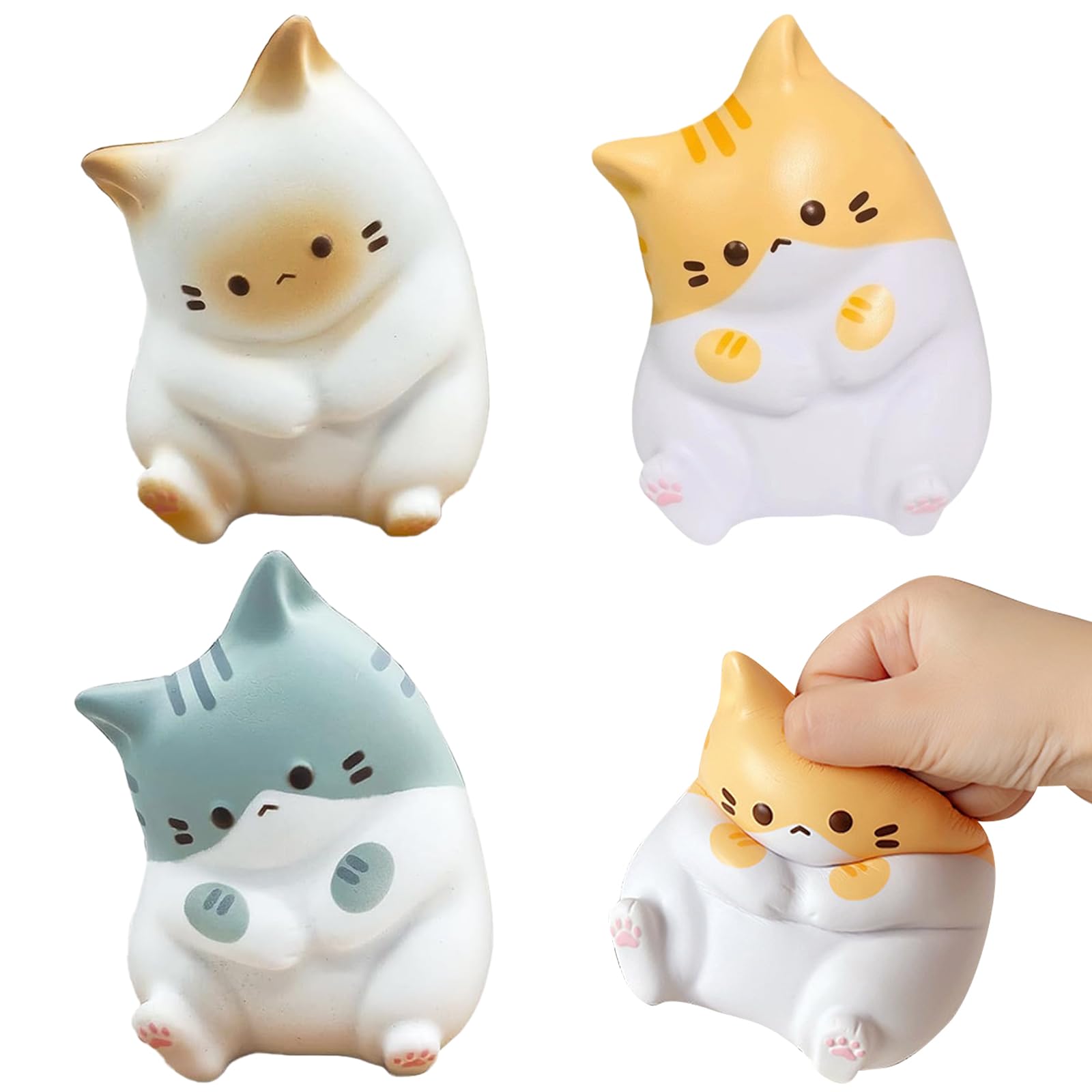 3 Pezzi Mochi Squishy Giocattoli da Schiacciare, Kawaii Squeeze Toys Squishy Giocattoli, Stress Relief Squeeze, Antistress Giocattolo per Bambini e Adulti, Regalo di Natale, Festa Compleanno