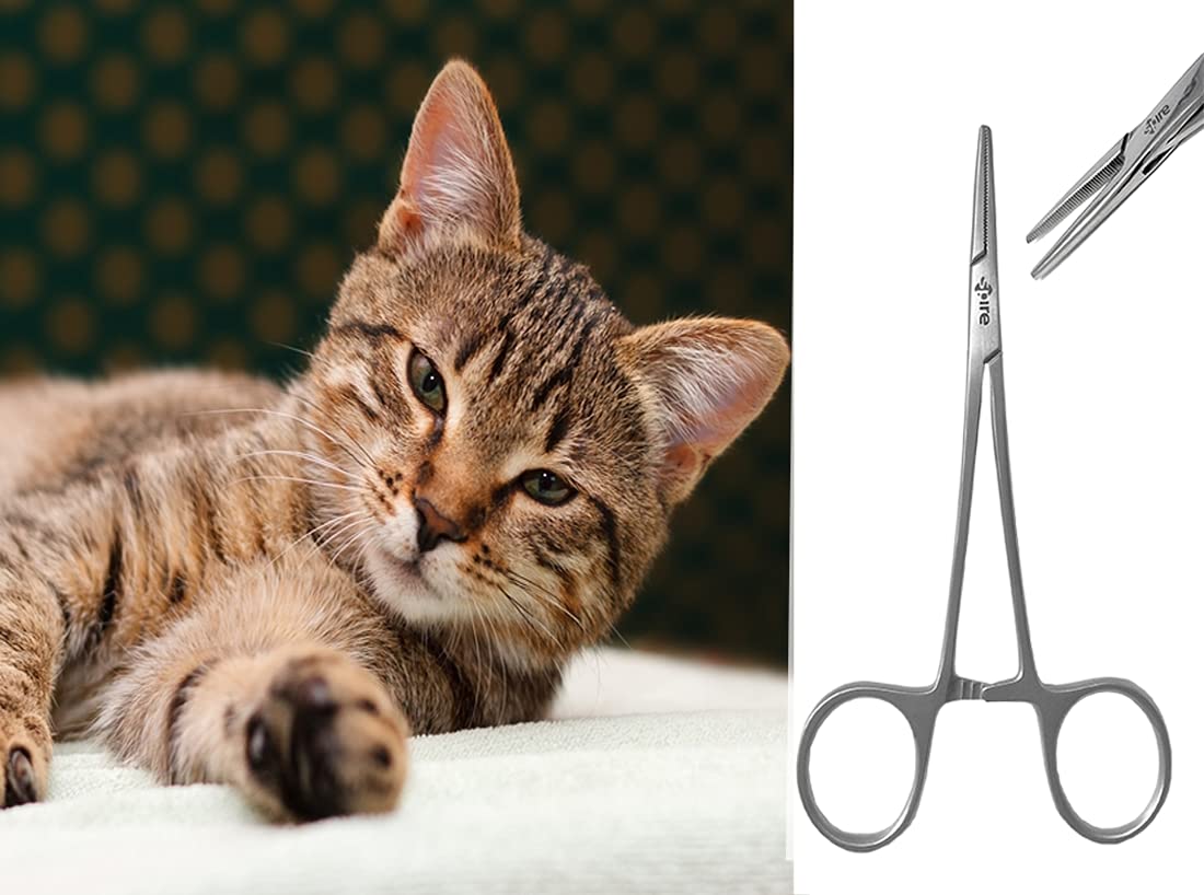 Spire Dog Grooming Scissors Clamp 14 Cm Serrated Teeth For Pet Grooming Dog Ear Hair Puller Locking