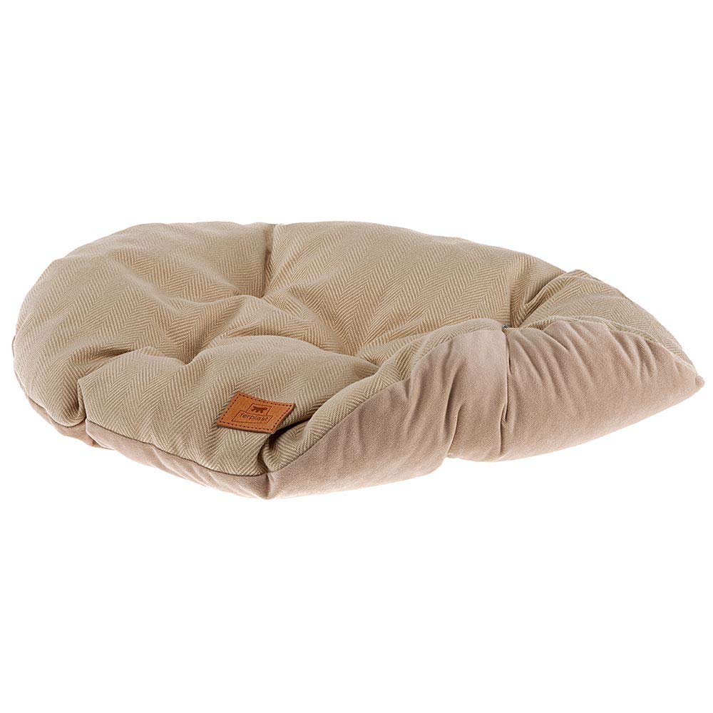Ferplast Hundebett Hundekissen Katzenkissen Hundesofa für kleine Hunde, Katzenbett, 78 x 50 x 15 cm Waschbar Beige