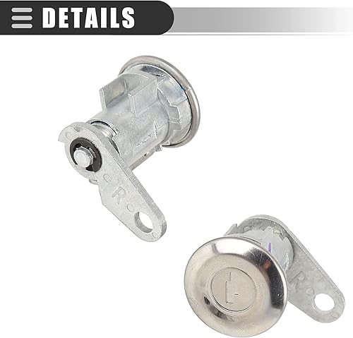 Miniatura 6 de Motoforti Cilindro de cerradura de puerta, cilindro de cerradura de puerta, kit de reparación, para Ford F-100 1980-1983, metal, tono plateado