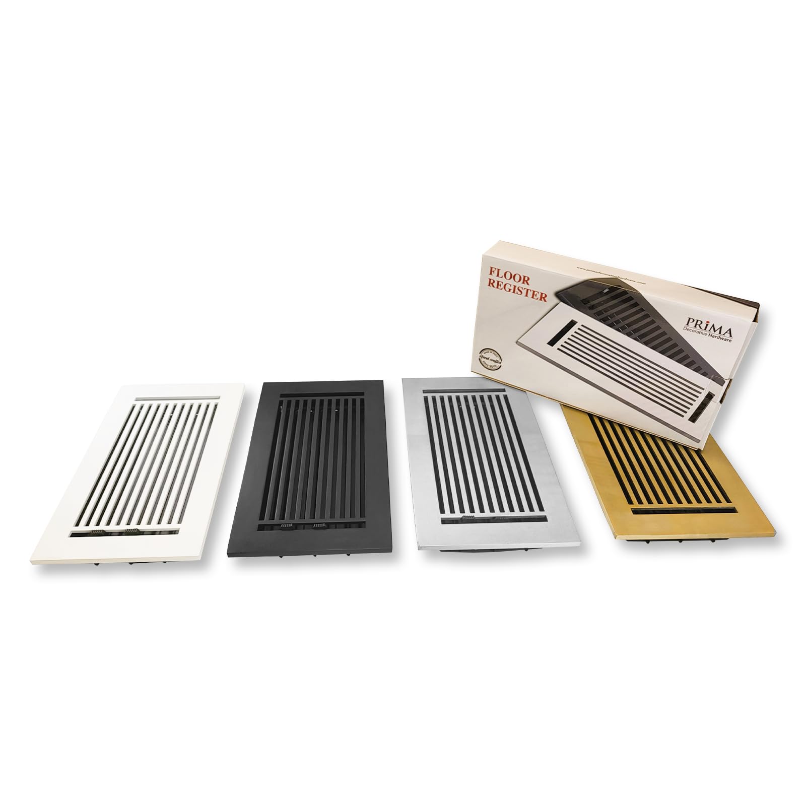 Prima - Registro decorativo de aluminio fundido para piso, tamaño 6 x 12 pulgadas, VR109, color negro (sin agujeros)
