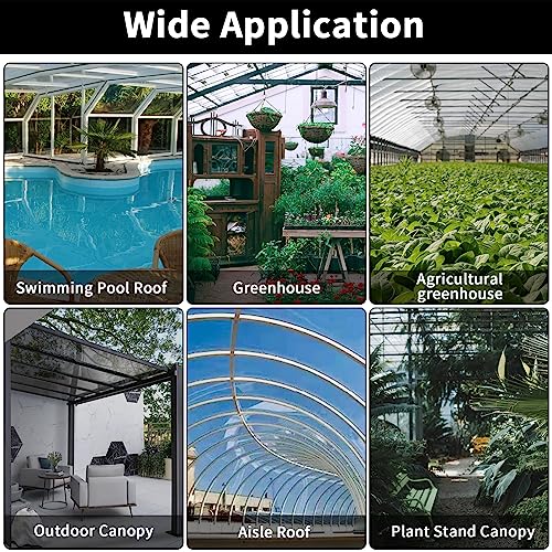 Tipatyard Polycarbonate Greenhouse Panels,12 Pieces 2' (W) X 4' (L) Polycarbonate Panels 4Mm-Thickness Twin-Walled Waterproof Uv Protected Reinforced Clear Polycarbonate Sheets #TOP7