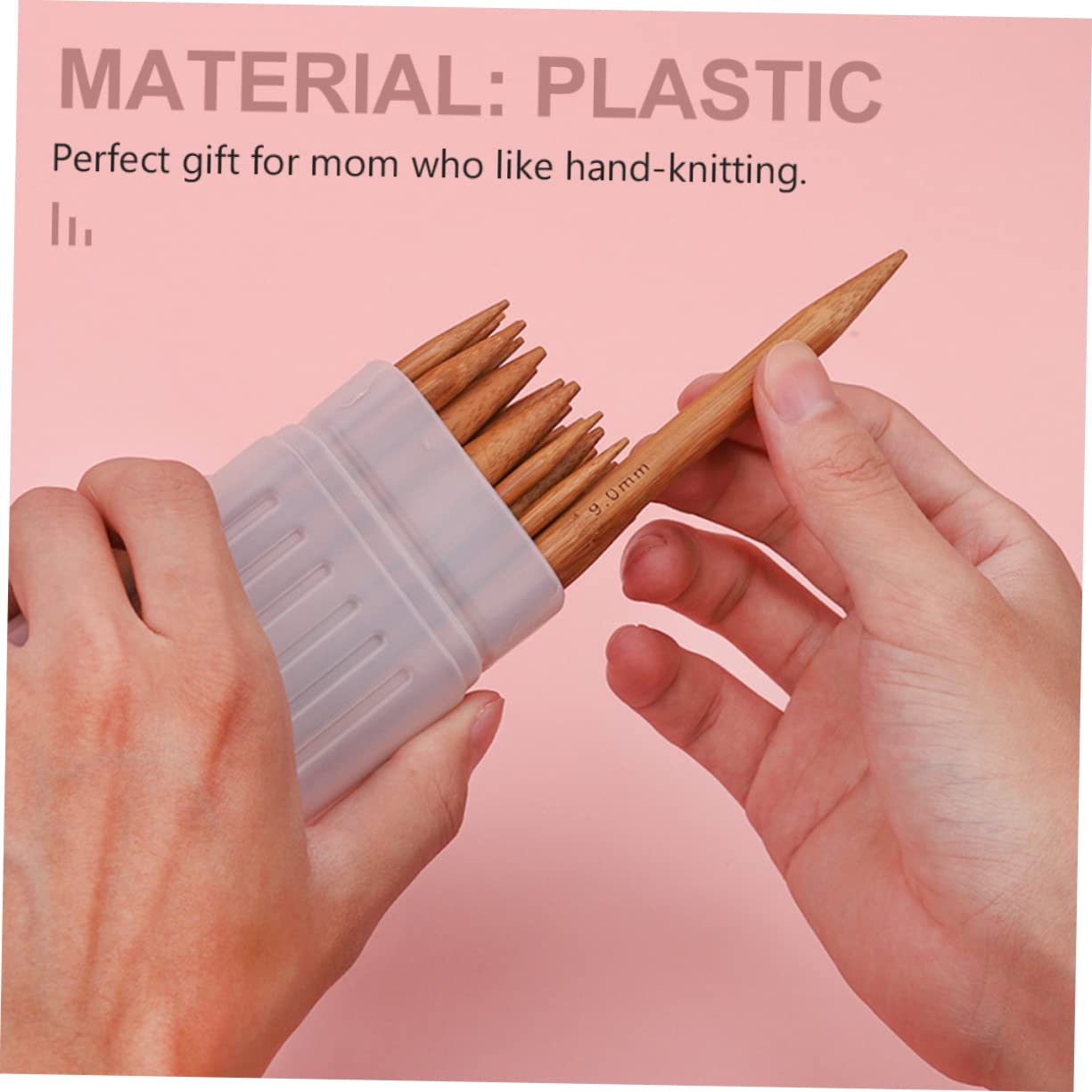 Housoutil 5pcs Plastic Knitting Needle Tube Sewing Needle Storage Case Yarn Holder