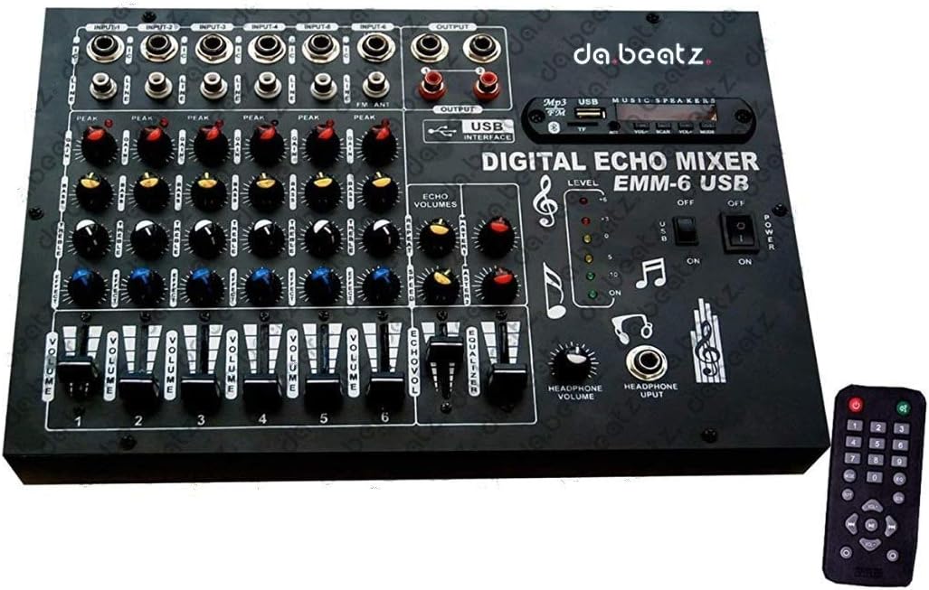 Himack® Professional 6 Channel Stero Echo Mixer With Digital Media Player, Bluetooth