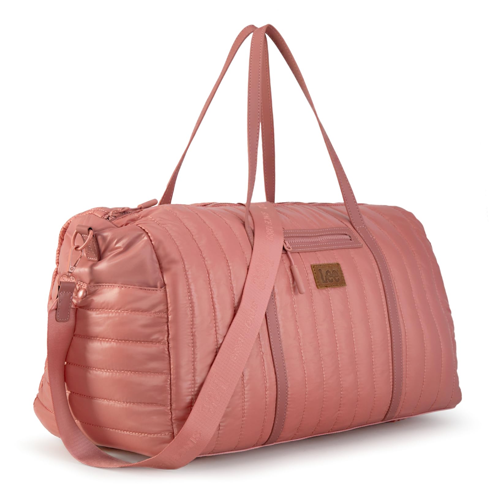 Lee Quilted Travel Duffel Bag for Women, Large Soft Puffy Lightweight Weekender Gym Bag with Adjustable Strap Water-Resistant Overnight Carry On Bag