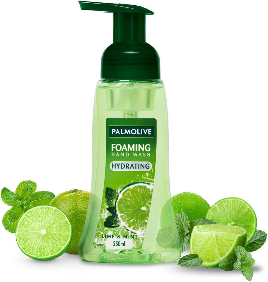 Palmolive Hydrating Foaming Lime & Mint Liquid Hand Wash, 250ml Dispenser Bottle, Removes Germs, Refreshing Fragrance