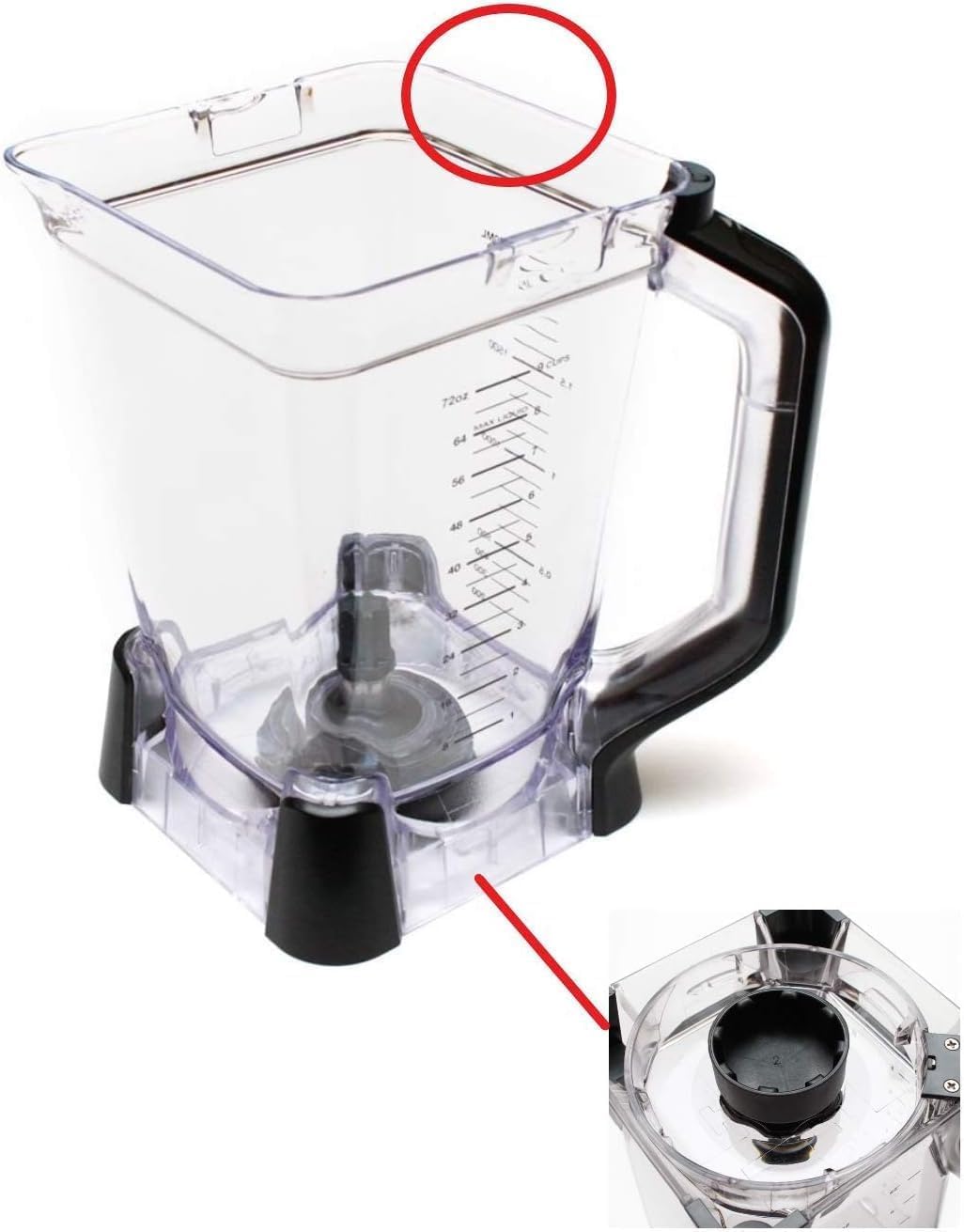 Zapasowy dzbanek z pokrywką 2,041 g do robota kuchennego Ninja BL770, dzbanek blendera 2,1 l, przezroczyste tworzywo Tritan, bez BPA