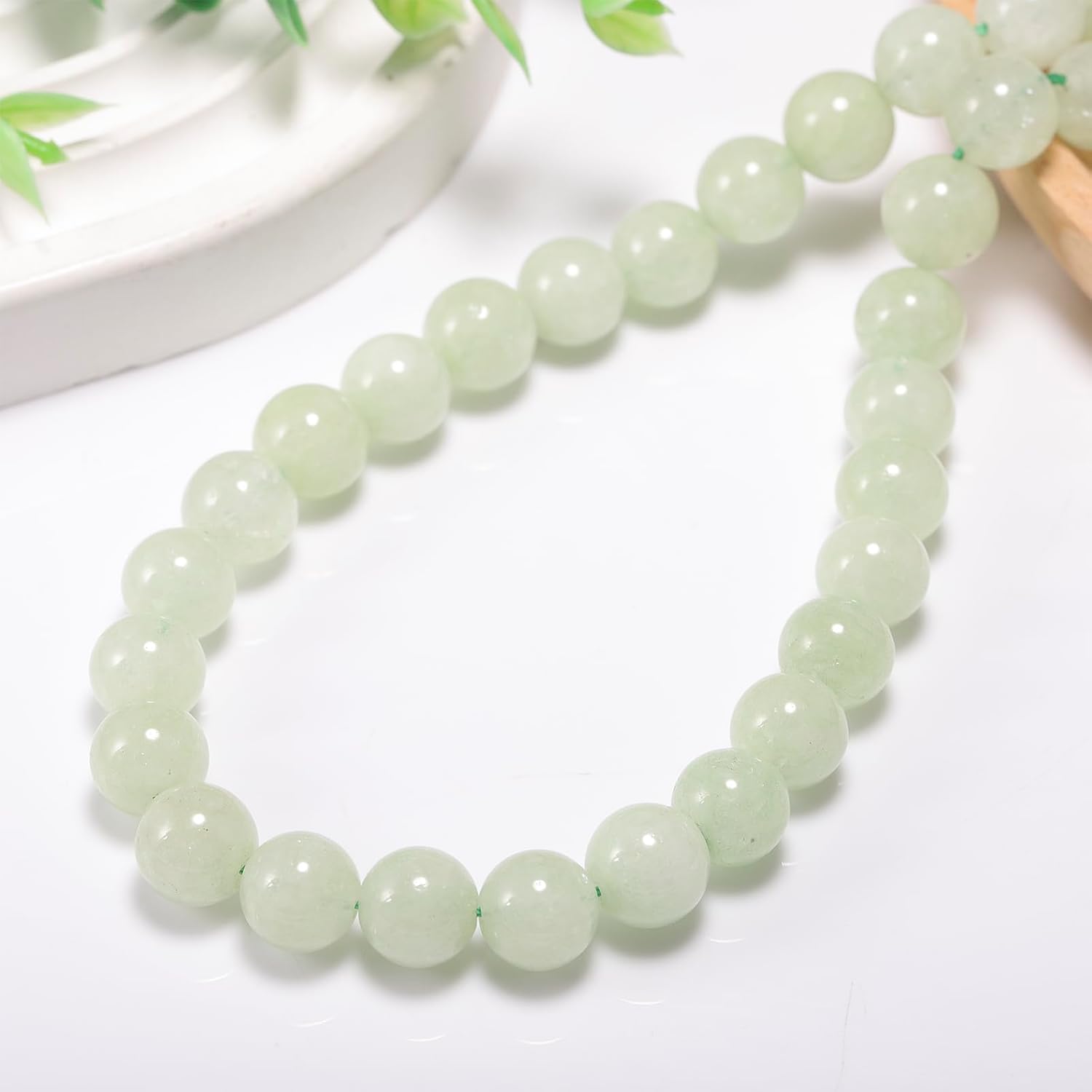 10mm New Mountain Jade Round Beads, 35 Pcs for Jewelry Making image 5