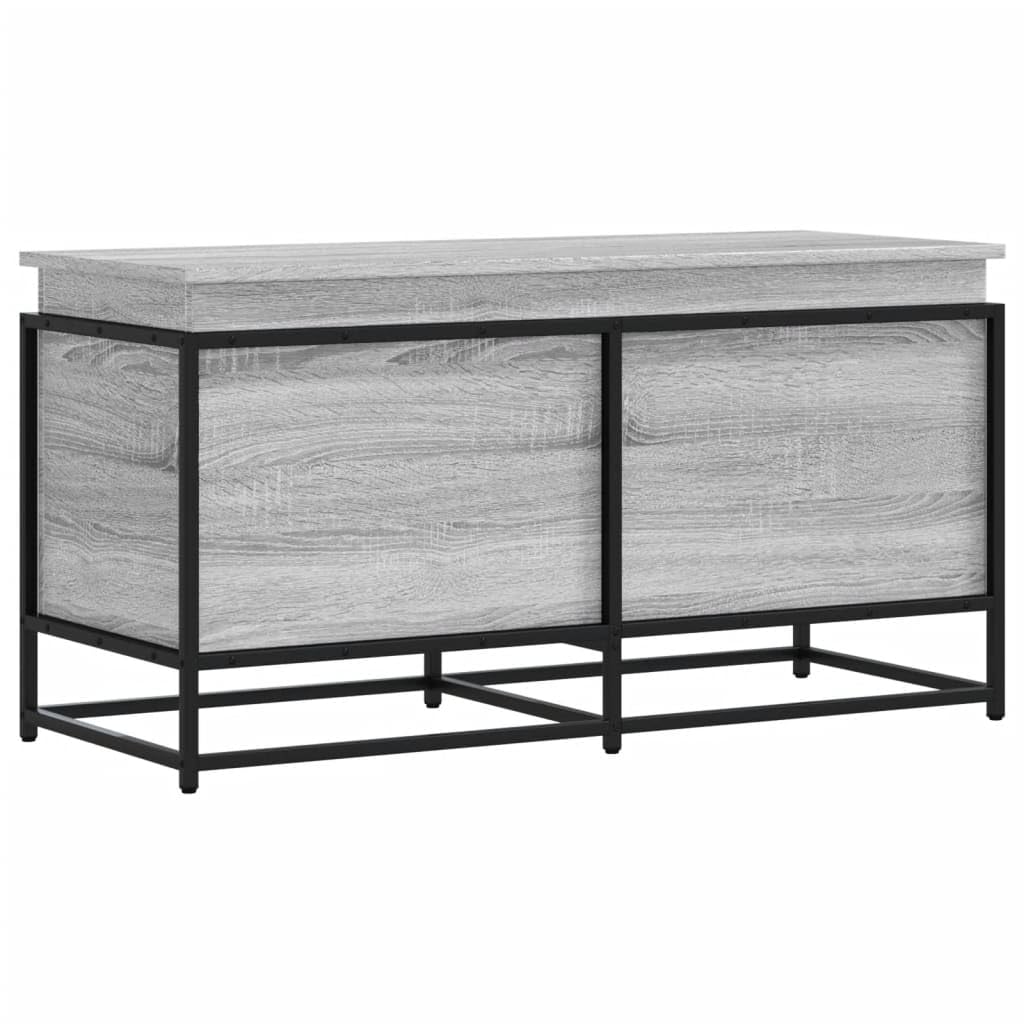 Scatola con coperchio, Dab Sonoma Grigio, Telaio in Metallo, 100 x 40 x