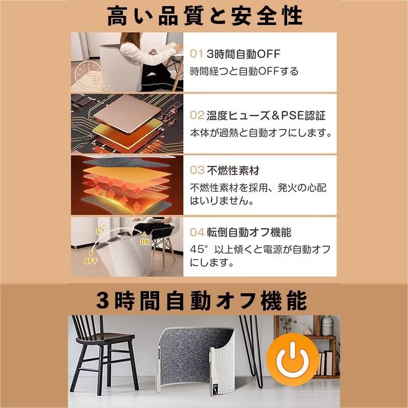 Amazon | パネルヒーター 足元 デスクヒーター 筒型 遠赤外線 360°全