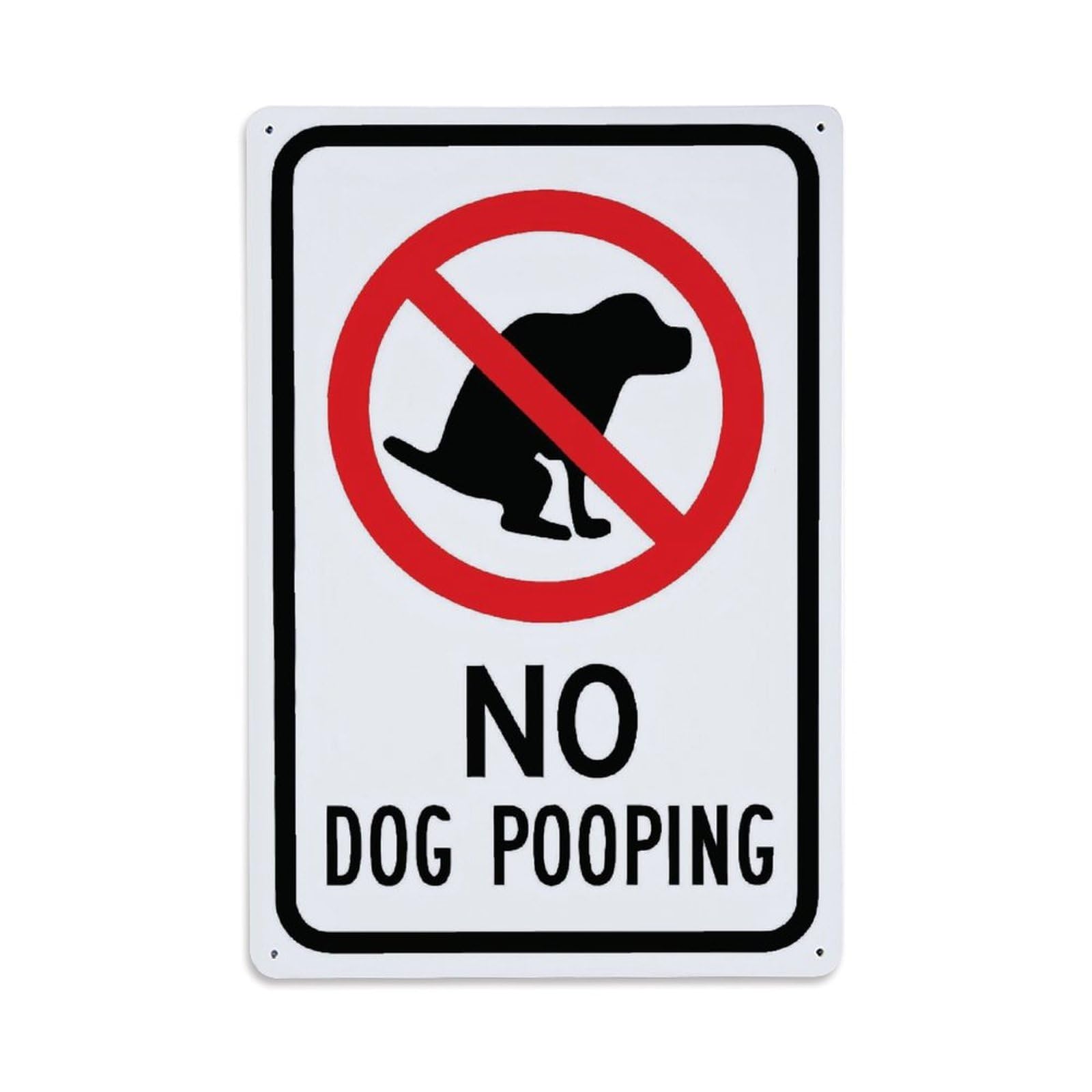 No Dog Pooping Notice Sign Vintage Aluminium Metal Sign, Retro Wall Decor for Home, Bar, Garage & Farmhouse 30x20cm