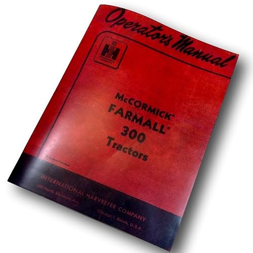 Manual de propietarios de operadores de tractor Farmall 300 International McCormick Ihc Ih
