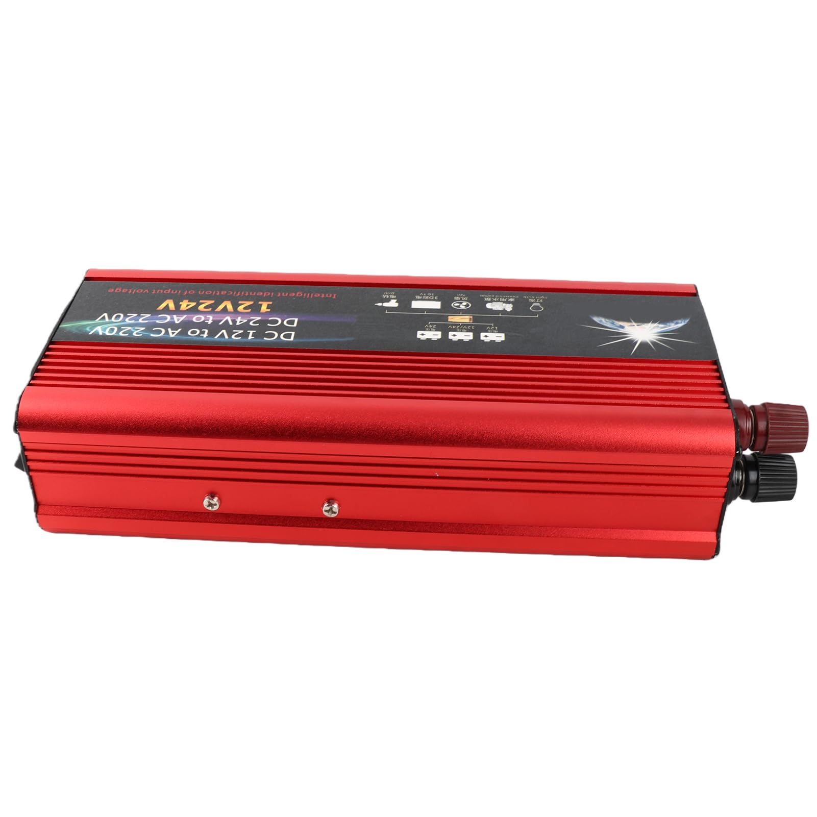 Onduleur 2000W 12V/24V vers 220V, Convertisseur de Tension Pur Sinus avec 2 Ports USB und Affichage LCD pour Camping-Car, Voiture, Bateau