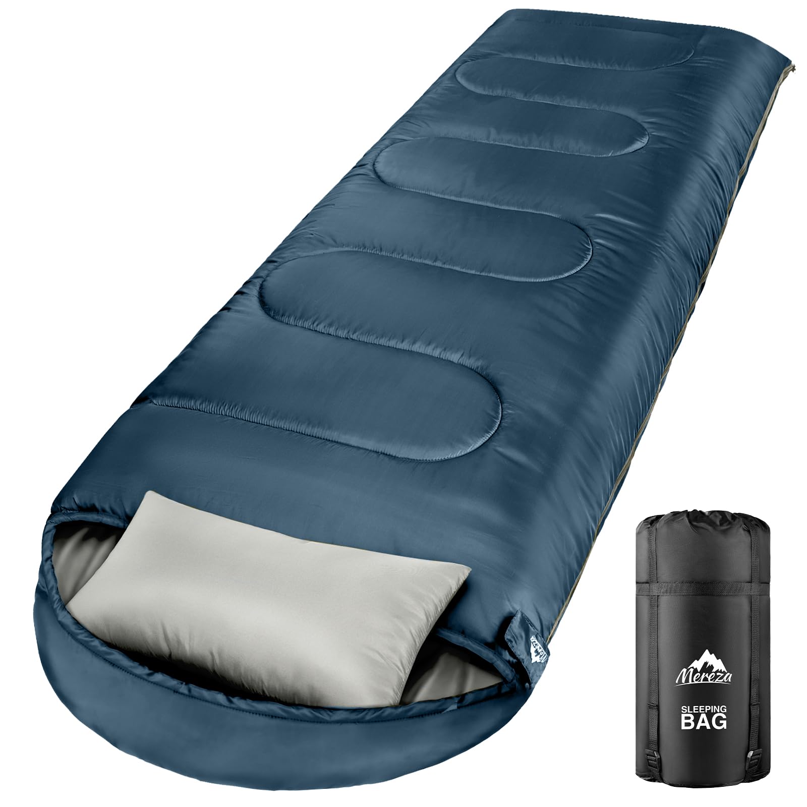 MEREZA Sleeping Bags XL for Mens Large Wide Sleeping Bag for Camping Big and Tall Sleeping Bags for Women Adults Warm with Compression Sack Cold Weather & Warm