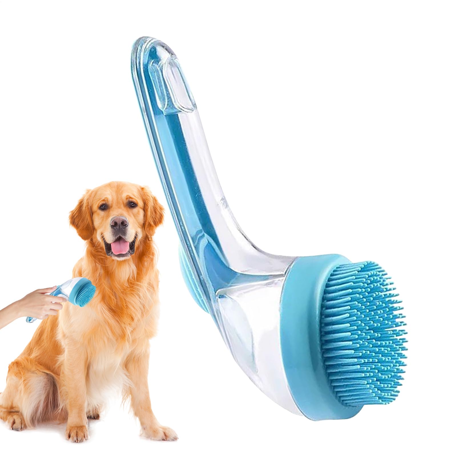 Dog Bath Brush - Dog Grooming Bath Sponge | Ergonomic Non-Slip Silicone Brush with Massaging Bristles for Pets