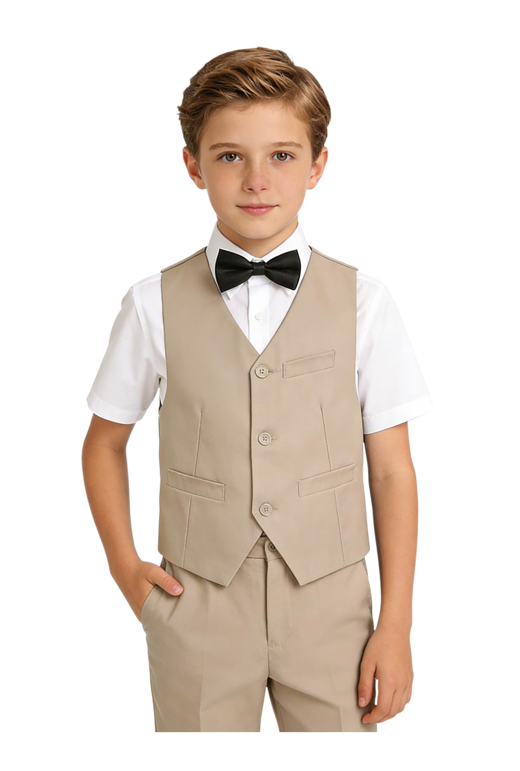 Boys Suit Homecoming Dresses for Kids Ring Bearer Outfit Suits Tuxedo Formal Vest and Pants Suit Set