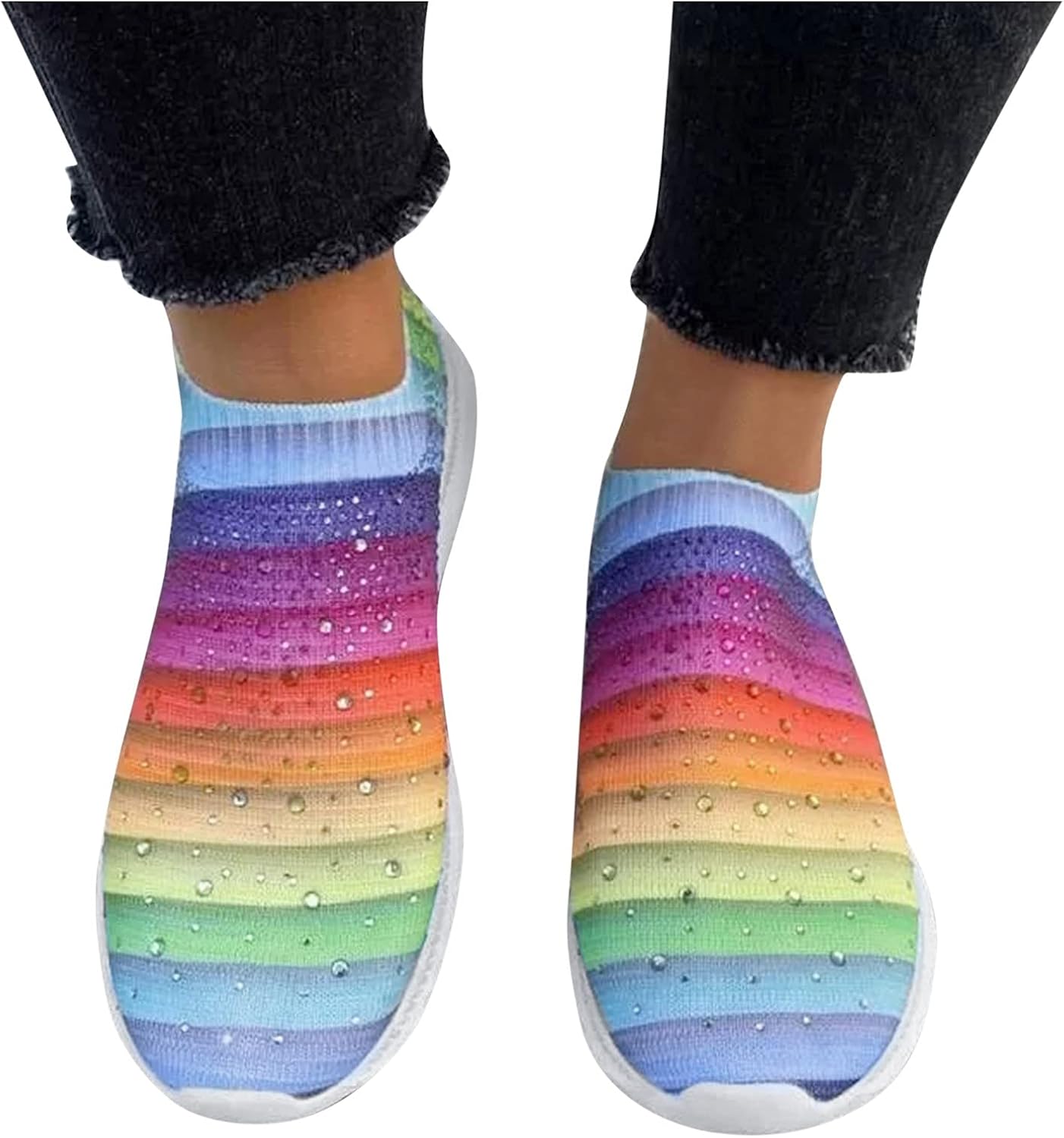 Aniywn Women's Sock Walking Shoes Comfortable Mesh Slip on Easy