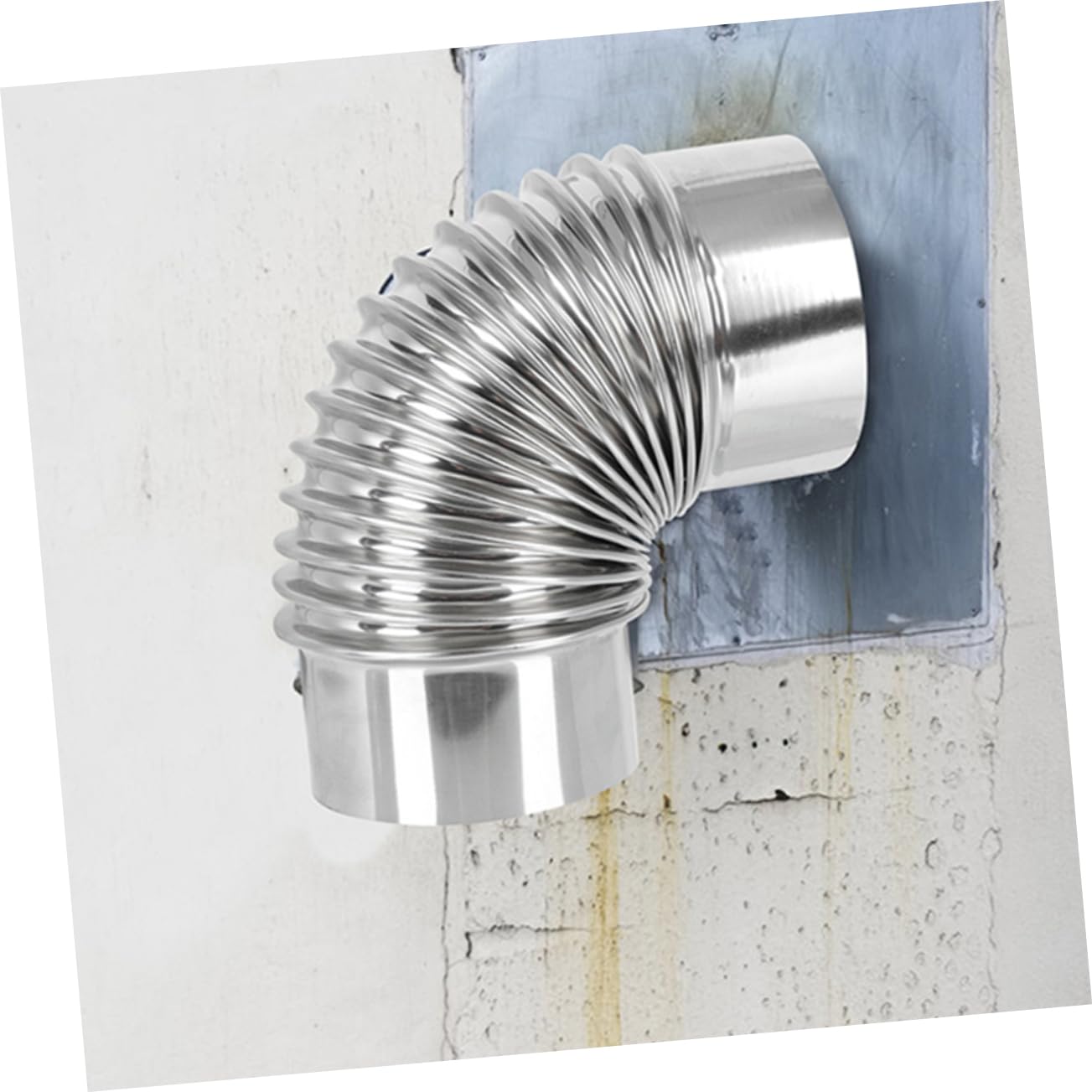 Hemobllo 5pezzi Elbow Chimney Flue Acciaio Inossidabile Gradi Tubo Flessibile Per Scarico Fumi Adatto Per Cucina e Bagno Resistente Alle Alte Temperature