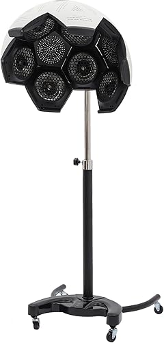 Secador de pelo de pie con capucha de altura ajustable, capó de pelo, secador de pelo con temporizador y ruedas giratorias para equipos de salón de