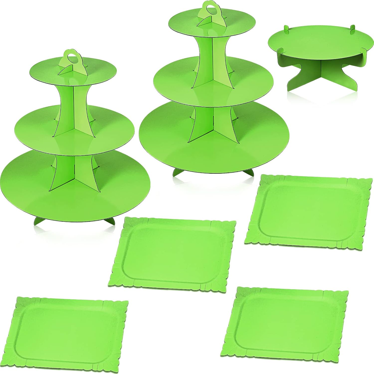 Zopeal 7 Pieces Cake Stand Set 3Tier Cardboard Cupcake