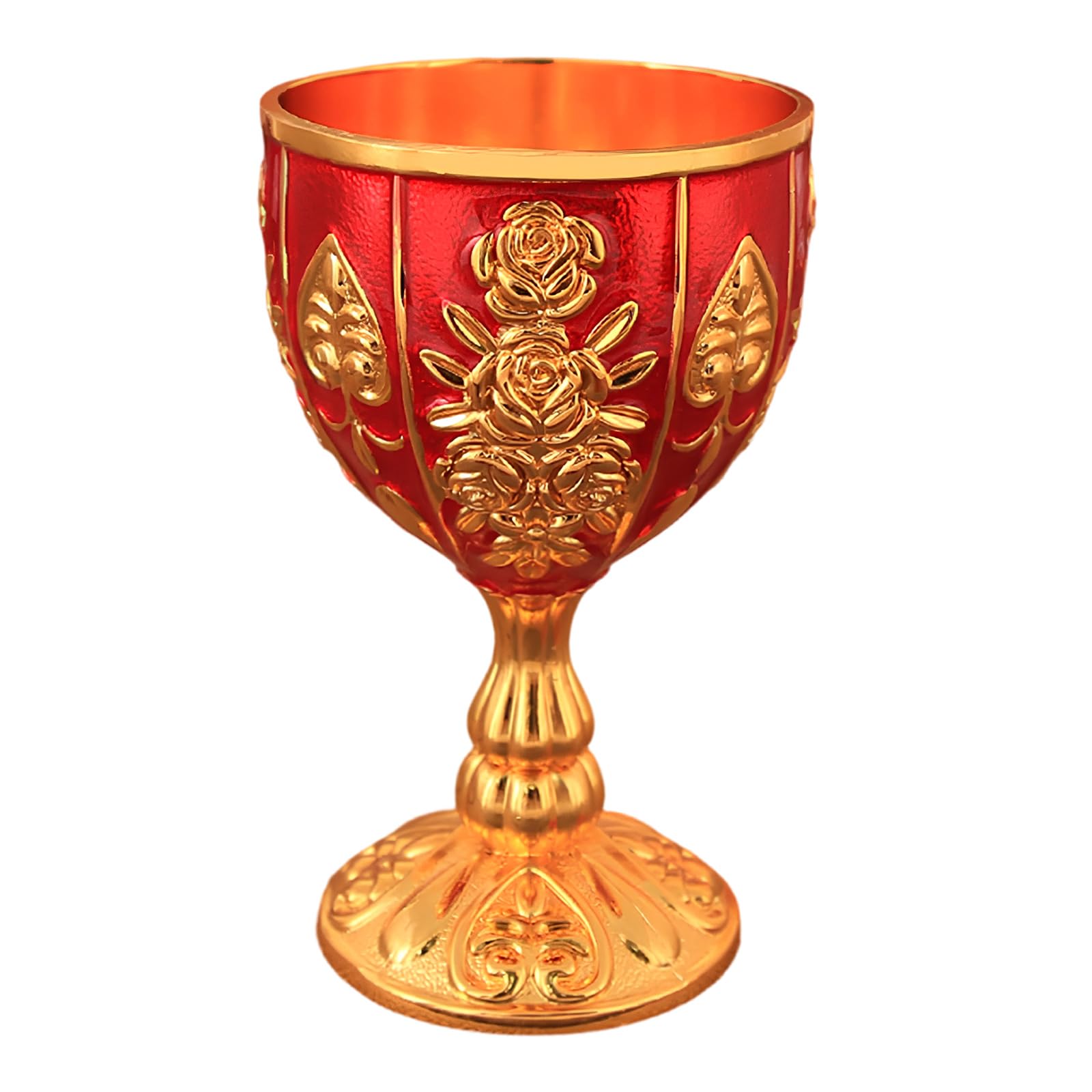 Tsophreniq Premium Metal Chalice with Intricate Carving Drinking Cup with Comfortable Grip Perfect for Cocktails Elegant Ornamental Metal Drinking Vessel