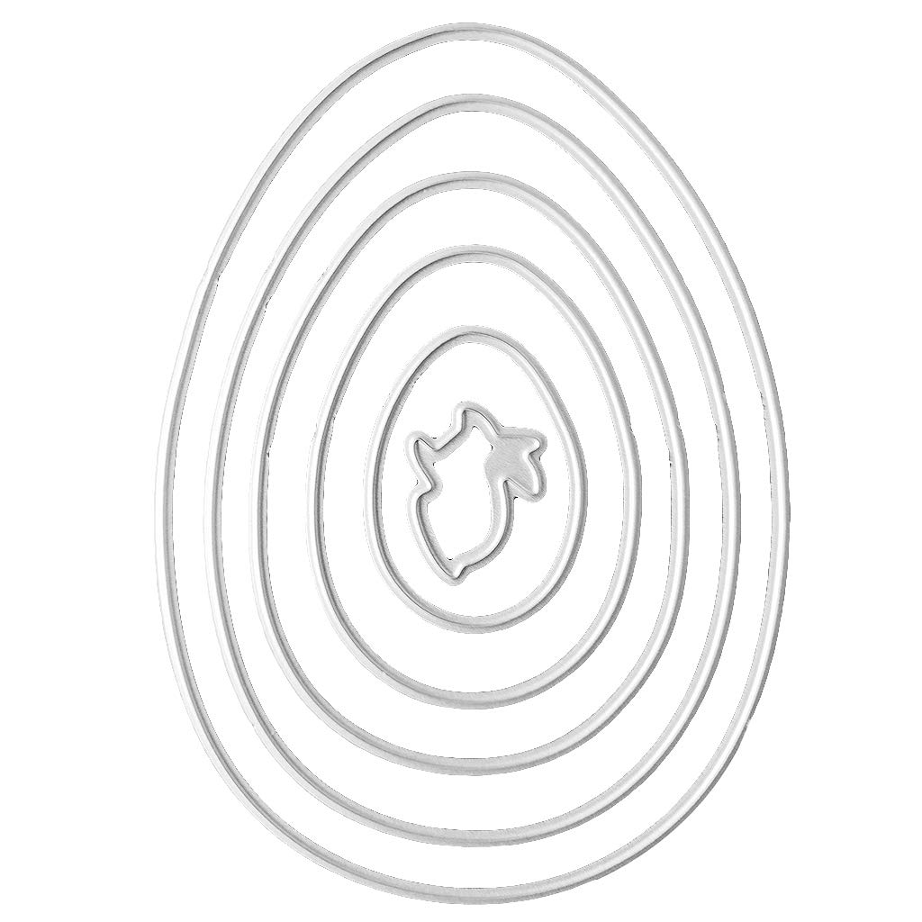 Itlovely Carbon Steel Easter Eggs Rabbit Cutting Dies Set Embossing Stencil Templates Mold Paper DIY Art Craft Scrapbook Book Card Decor