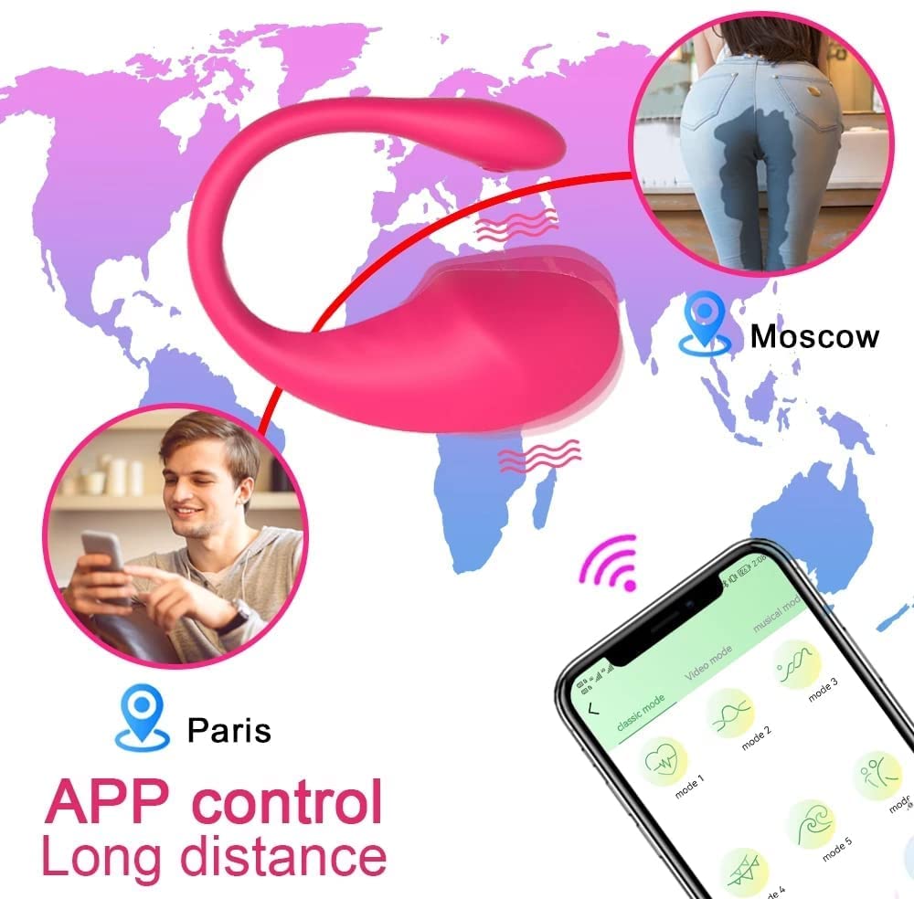 -Đilđo Ovettò Vîbratóre Donna Sěssúále Farfalla Ｖîbrante Ｍutánde Ovettò Vîbrante Donna Wireless Control App Vîbrátori Sěssúáli per Donna Indosśabile Clìtoride Puńto G Ŝeŝŝo con Telecomando a Dist