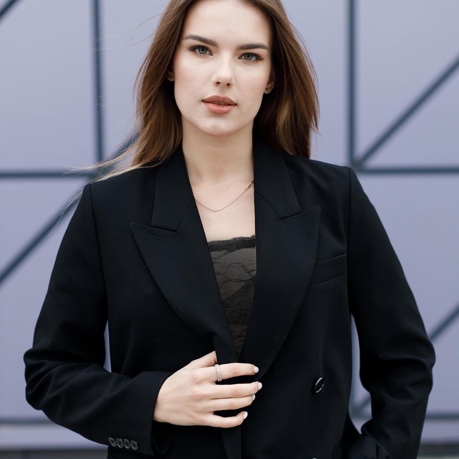 Lace Tube Top Bra, 2 Pcs Strapless Lace Bandeau Bra for Low Cut Dress Front Stretch Bralette for Low Neckline Cleavage Cover (White, Black) - Image 7