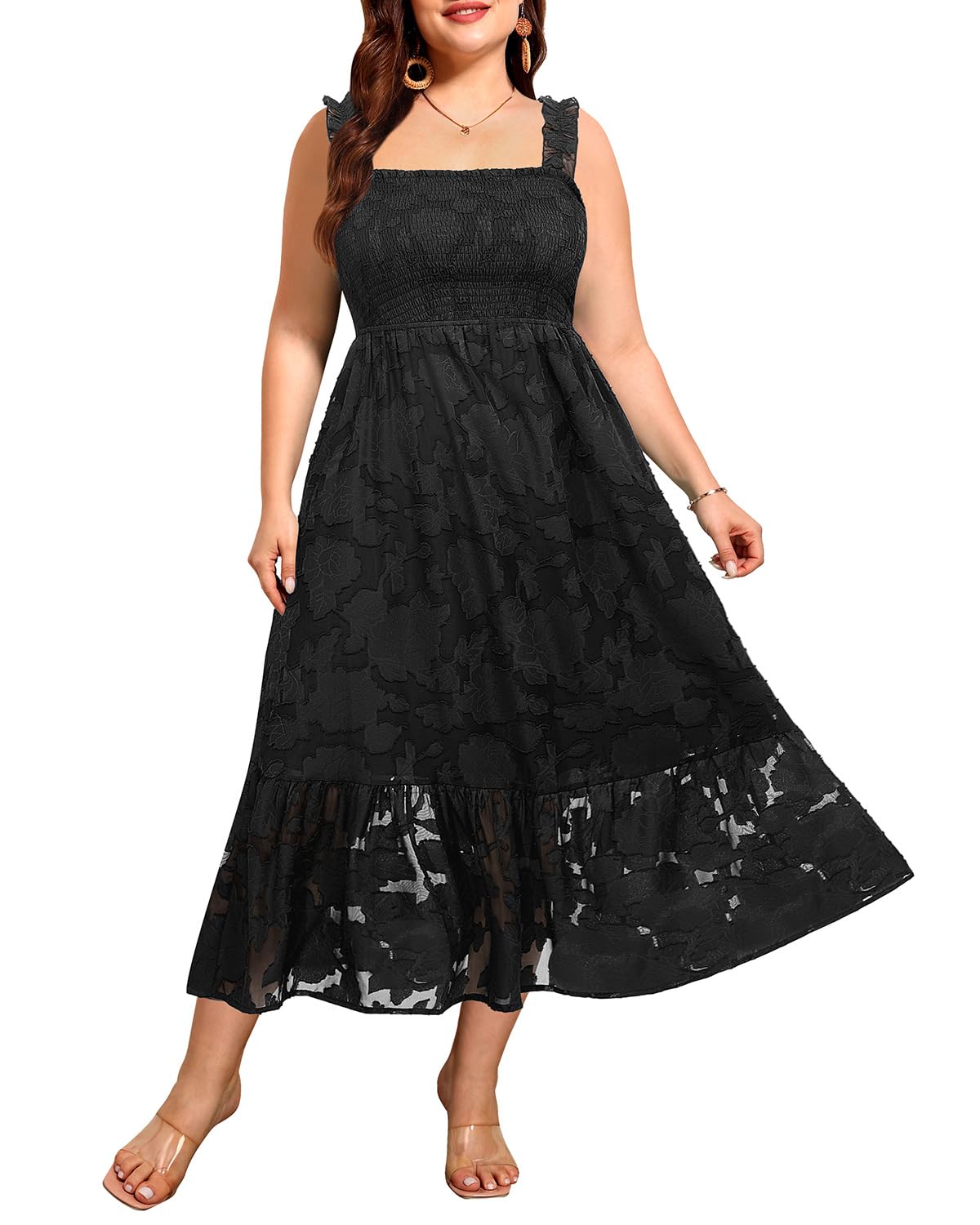 Plus Size Summer Dress - Sun Boho Beach Casual Floral Spaghetti Strap Sleeveless Long Maxi Dresses