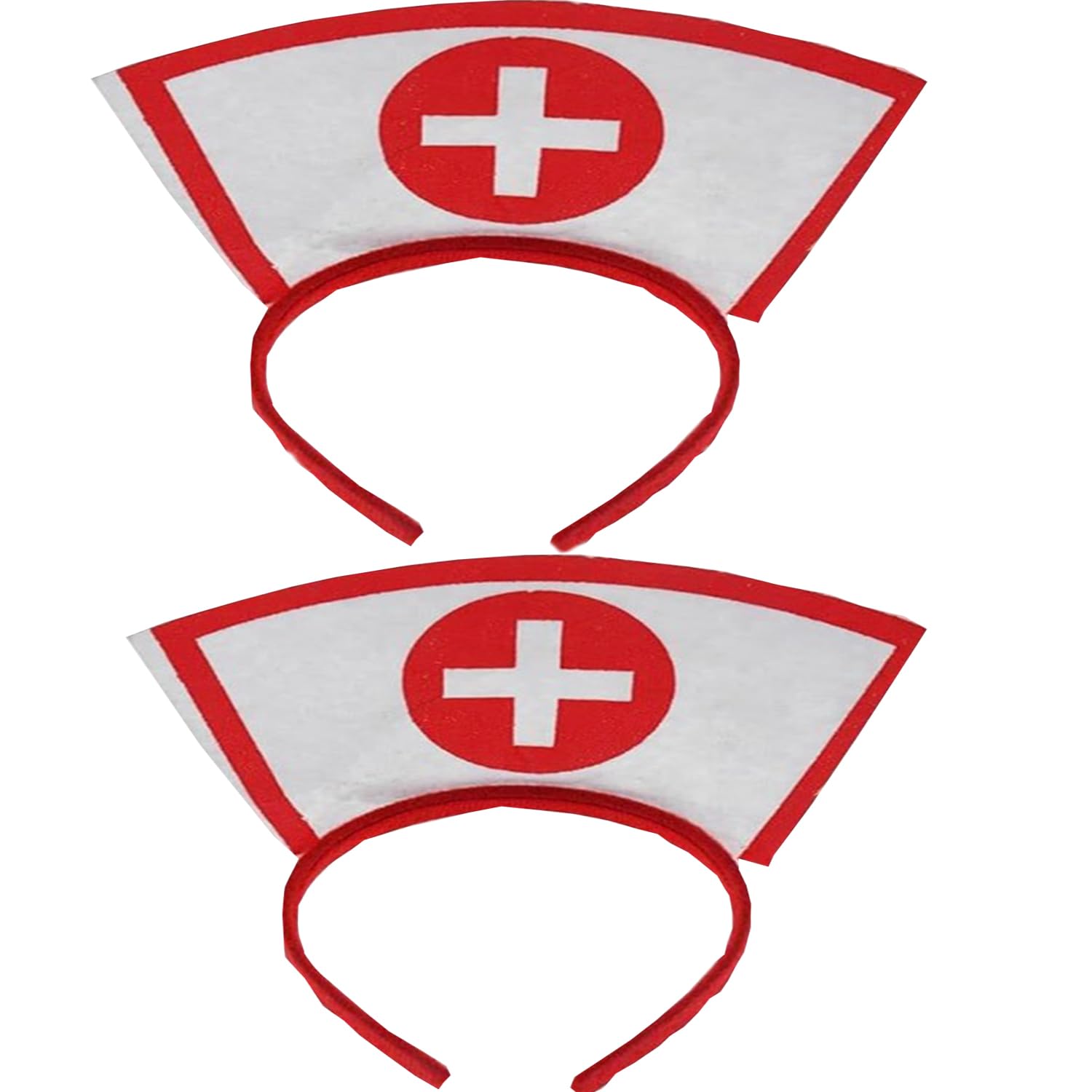 Bohue 2Pcs Halloween Nurse Hat Headband Nurse Hat Headwear Party Costume Outfit Nurse Dressing Up Props for Halloween Carnival Masquerade