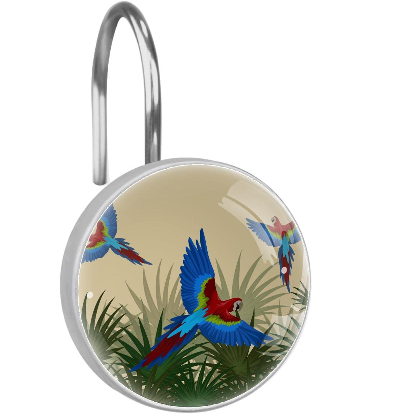 Anneaux de suspension de rideau de douche decoratifs oiseaux