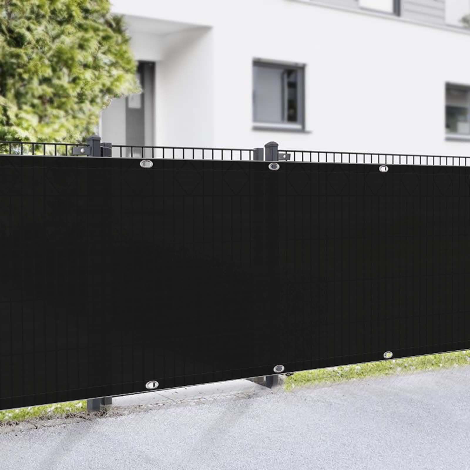 Osłona Ogrodowa 120 x 190 cm Ocrona Uv, Ochrona Przed Wiatrem, Wodoodporny, Osłona Balkonowa Chroniąca Prywatność Opaski Zaciskowe W Zestawie Na Balustradę, Czarny