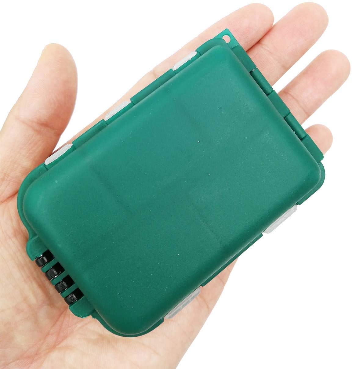 Caja de aparejos de pesca resistente al agua, 2 unidades, portátil, con ganchos para señuelos y cebos, 10 compartimentos