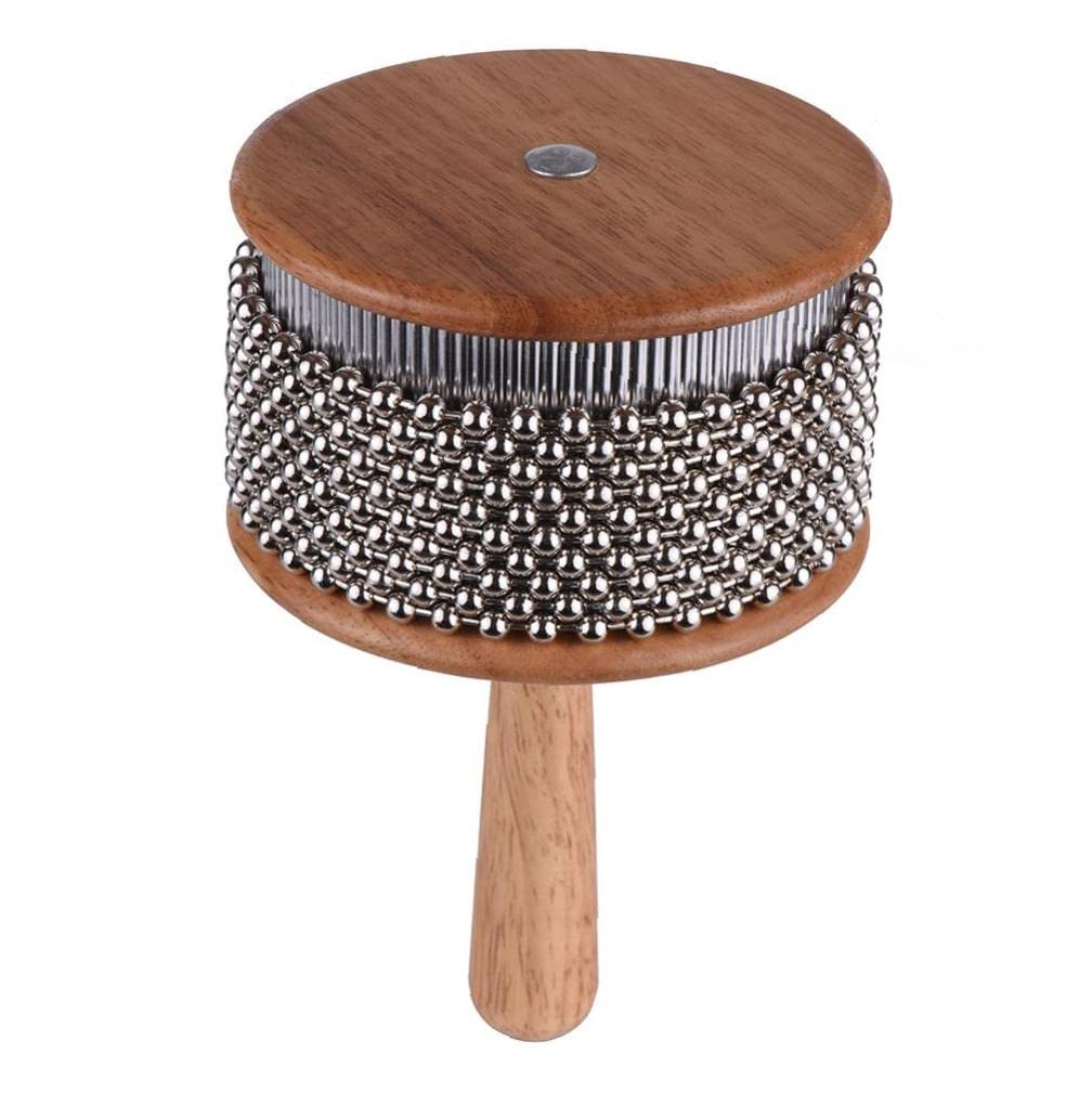 1 Stück Holz Cabasa Metall Perlen Kette & Zylinder Pop Hand Shaker Percussion Instrument Für Klassenroom Band Mittelgröße, 9 cm