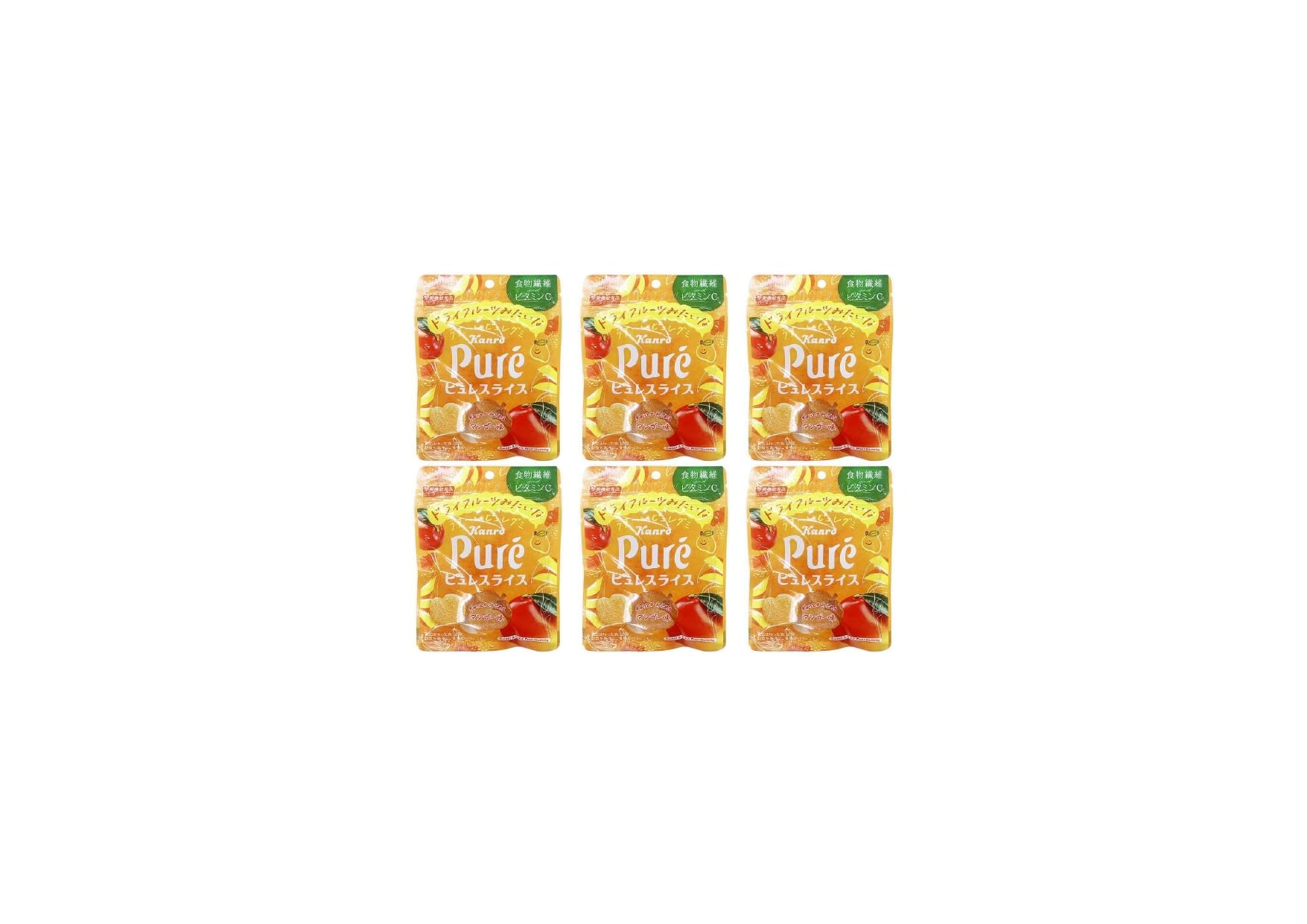 Amazon | 【6袋 まとめ買い】 ピュレスライス マンゴー味 52g グミ